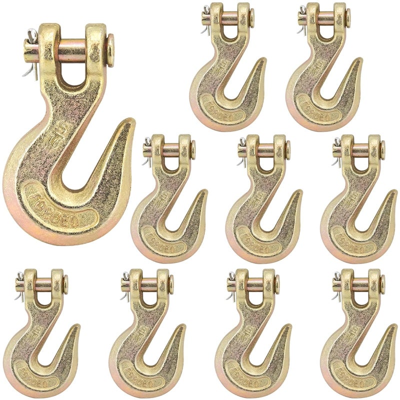 HANDRERLEE 10PCS 5/16" Clevis Grab Hooks Grade 70 Heavy Duty Chain Hook for Trucking Connections 20000LBS Load Hook - Image 1